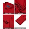 imageJVER Mens Dress Shirts Stretch Long Sleeve Formal Shirt Solid Business Casual Button Down Shirts for Wedding PromRed