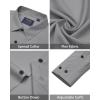 imageJVER Mens Dress Shirts Stretch Long Sleeve Formal Shirt Solid Business Casual Button Down Shirts for Wedding PromSilver Grey