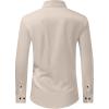 imageJVER Mens Dress Shirts Stretch Long Sleeve Formal Shirt Solid Business Casual Button Down Shirts for Wedding PromTan