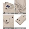 imageJVER Mens Dress Shirts Stretch Long Sleeve Formal Shirt Solid Business Casual Button Down Shirts for Wedding PromTan