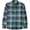 imageJVER Flannel Shirt for Men Plaid Long Sleeve Casual Button Down Shirts Regular Fit Cotton Buffalo Checkered Top with PocketsGreen Navy