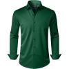 imageJVER Mens Dress Shirts Stretch Long Sleeve Formal Shirt Solid Business Casual Button Down Shirts for Wedding PromGreen