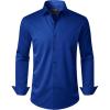 imageJVER Mens Dress Shirts Stretch Long Sleeve Formal Shirt Solid Business Casual Button Down Shirts for Wedding PromRoyal Blue