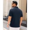 imageJVER Mens Polo Shirts Short Sleeve Waffle Knit Textured Shirt Classic Casual Collared Golf Polo ShirtNavy Blue