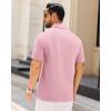 imageJVER Mens Polo Shirts Short Sleeve Waffle Knit Textured Shirt Classic Casual Collared Golf Polo ShirtPink
