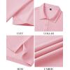 imageJVER Mens Polo Shirts Short Sleeve Waffle Knit Textured Shirt Classic Casual Collared Golf Polo ShirtPink