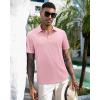 imageJVER Mens Polo Shirts Short Sleeve Waffle Knit Textured Shirt Classic Casual Collared Golf Polo ShirtPink