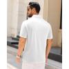 imageJVER Mens Polo Shirts Short Sleeve Waffle Knit Textured Shirt Classic Casual Collared Golf Polo ShirtWhite