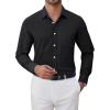 imageJVER Oxford Shirts for Men Stretch Button Down Shirts Solid Casual Long Sleeve Dress Shirts with PocketBlack