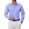 imageJVER Oxford Shirts for Men Stretch Button Down Shirts Solid Casual Long Sleeve Dress Shirts with PocketBlue Purple