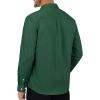 imageJVER Oxford Shirts for Men Stretch Button Down Shirts Solid Casual Long Sleeve Dress Shirts with PocketGreen