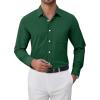 imageJVER Oxford Shirts for Men Stretch Button Down Shirts Solid Casual Long Sleeve Dress Shirts with PocketGreen