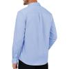 imageJVER Oxford Shirts for Men Stretch Button Down Shirts Solid Casual Long Sleeve Dress Shirts with PocketLight Blue