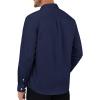 imageJVER Oxford Shirts for Men Stretch Button Down Shirts Solid Casual Long Sleeve Dress Shirts with PocketNavy Blue