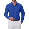 imageJVER Oxford Shirts for Men Stretch Button Down Shirts Solid Casual Long Sleeve Dress Shirts with PocketRoyal Blue