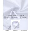 imageJVER Oxford Shirts for Men Stretch Button Down Shirts Solid Casual Long Sleeve Dress Shirts with PocketWhite