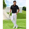 imageJVER Polo Shirts for Men Short Sleeve Ribbed Textured Knit Shirt Stretch Casual Golf TopsBlack