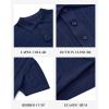 imageJVER Polo Shirts for Men Short Sleeve Ribbed Textured Knit Shirt Stretch Casual Golf TopsNavy Blue
