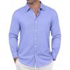 imageJVER Oxford Shirts for Men Stretch Button Down Shirts Solid Casual Long Sleeve Dress Shirts with PocketBlue Purple