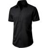 imageJVER Mens Short Sleeve Dress Shirts Stretch Casual Button Down Shirts with Pocket for Business WeddingBlack