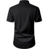imageJVER Mens Short Sleeve Dress Shirts Stretch Casual Button Down Shirts with Pocket for Business WeddingBlack