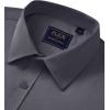 imageJVER Mens Short Sleeve Dress Shirts Stretch Casual Button Down Shirts with Pocket for Business WeddingDark Grey