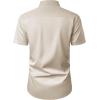 imageJVER Mens Short Sleeve Dress Shirts Stretch Casual Button Down Shirts with Pocket for Business WeddingKhaki