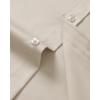 imageJVER Mens Short Sleeve Dress Shirts Stretch Casual Button Down Shirts with Pocket for Business WeddingKhaki