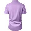 imageJVER Mens Short Sleeve Dress Shirts Stretch Casual Button Down Shirts with Pocket for Business WeddingLavender