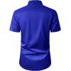 imageJVER Mens Short Sleeve Dress Shirts Stretch Casual Button Down Shirts with Pocket for Business WeddingRoyal Blue