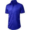 imageJVER Mens Short Sleeve Dress Shirts Stretch Casual Button Down Shirts with Pocket for Business WeddingRoyal Blue