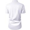 imageJVER Mens Short Sleeve Dress Shirts Stretch Casual Button Down Shirts with Pocket for Business WeddingWhite