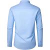 imageJVER Mens Dress Shirts Long Sleeve Solid Formal Shirt Stretch Business Casual Wedding Button Down ShirtsBlue