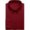 imageJVER Mens Dress Shirts Long Sleeve Solid Formal Shirt Stretch Business Casual Wedding Button Down ShirtsBurgundy