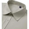 imageJVER Mens Dress Shirts Long Sleeve Solid Formal Shirt Stretch Business Casual Wedding Button Down ShirtsKhaki