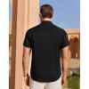 imageJVER Mens Linen Shirt Short Sleeve Button Down Shirts Lightweight Summer Beach Vacation Casual Tops with PocketBlack