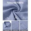 imageJVER Mens Linen Shirt Short Sleeve Button Down Shirts Lightweight Summer Beach Vacation Casual Tops with PocketBlue