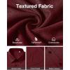 imageJVER Mens Linen Shirt Short Sleeve Button Down Shirts Lightweight Summer Beach Vacation Casual Tops with PocketBurgundy