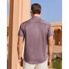 imageJVER Mens Linen Shirt Short Sleeve Button Down Shirts Lightweight Summer Beach Vacation Casual Tops with PocketDark Red