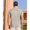 imageJVER Mens Linen Shirt Short Sleeve Button Down Shirts Lightweight Summer Beach Vacation Casual Tops with PocketKhaki