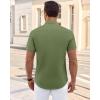 imageJVER Mens Short Sleeve Dress Shirts Wrinkle Free Casual Button Down Shirt Summer Stretch Formal Shirt with PocketArmy Green