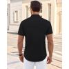 imageJVER Mens Short Sleeve Dress Shirts Wrinkle Free Casual Button Down Shirt Summer Stretch Formal Shirt with PocketBlack