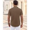 imageJVER Mens Short Sleeve Dress Shirts Wrinkle Free Casual Button Down Shirt Summer Stretch Formal Shirt with PocketBrown