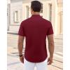 imageJVER Mens Short Sleeve Dress Shirts Wrinkle Free Casual Button Down Shirt Summer Stretch Formal Shirt with PocketBurgundy