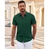 imageJVER Mens Short Sleeve Dress Shirts Wrinkle Free Casual Button Down Shirt Summer Stretch Formal Shirt with PocketGreen
