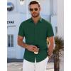 imageJVER Mens Short Sleeve Dress Shirts Wrinkle Free Casual Button Down Shirt Summer Stretch Formal Shirt with PocketGreen