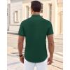 imageJVER Mens Short Sleeve Dress Shirts Wrinkle Free Casual Button Down Shirt Summer Stretch Formal Shirt with PocketGreen