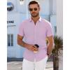 imageJVER Mens Short Sleeve Dress Shirts Wrinkle Free Casual Button Down Shirt Summer Stretch Formal Shirt with PocketLavender Purple