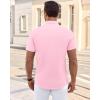 imageJVER Mens Short Sleeve Dress Shirts Wrinkle Free Casual Button Down Shirt Summer Stretch Formal Shirt with PocketPink