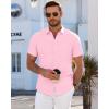 imageJVER Mens Short Sleeve Dress Shirts Wrinkle Free Casual Button Down Shirt Summer Stretch Formal Shirt with PocketPink